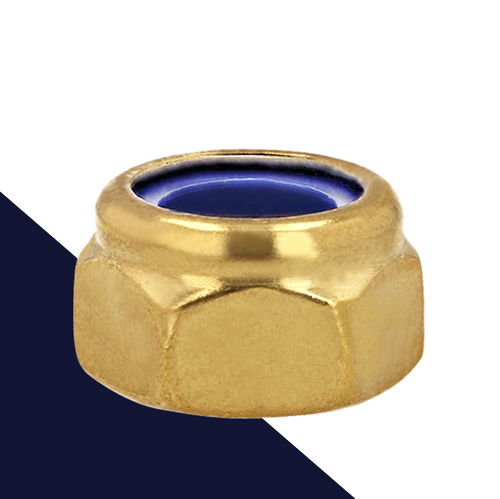 Coarse DIN 985 Nylon Nut,Brass Solid,No Finish