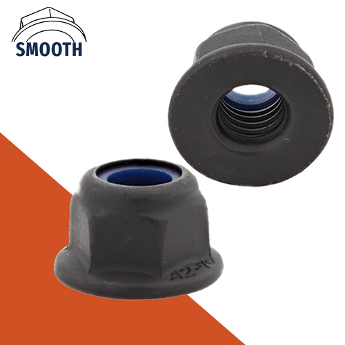 Nylon Flange Nut Smooth Black Stainless DIN 6926