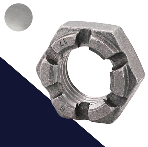 Castle Nut Low 17H Steel Plain DIN 937