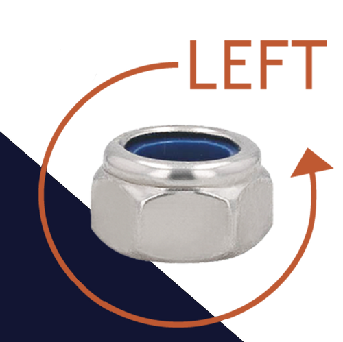 Left Hand Nylon Lock Nut,Stainless Steel A2,DIN 985-LH