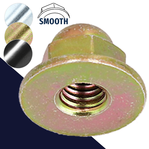WIDE FLANGE Acorn Nut,Steel Zinc Plated,Smooth