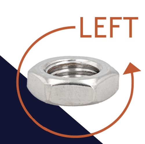 Left Hand Jam Thin Nut,Stainless Steel A2,DIN 439 LH