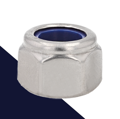 Coarse DIN 982 HIGH Nylon Nut,A2 Stainless Steel,Passivated