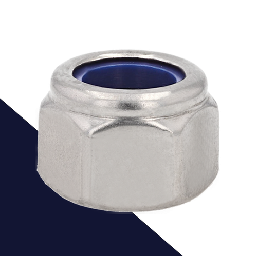 Coarse DIN 982 HIGH Nylon Nut,A2 Stainless Steel,Passivated