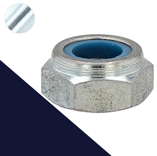 M12X1.5 LOW,Nylon Lock Nut,Steel Class 4 Zinc