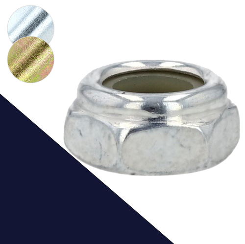 LOW Nylon Lock Nut,Steel Class 4 Zinc,ISO 10511