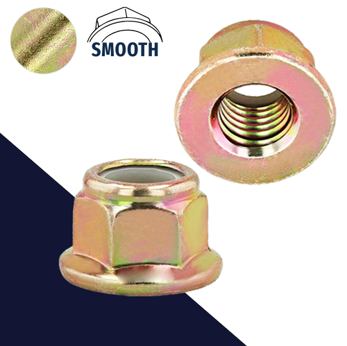 Fine DIN 6926 Nylon Flange,Steel Class 8 Zinc Plated,Smooth Bottom Nut
