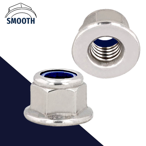 Coarse DIN 6926 Nylon Flange,A2 Stainless Steel,Smooth Bottom Nut