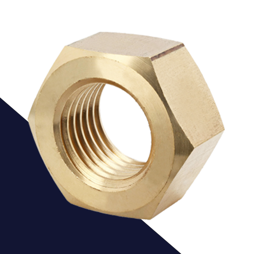 Coarse DIN 934 Nut,Brass,Plain Finish