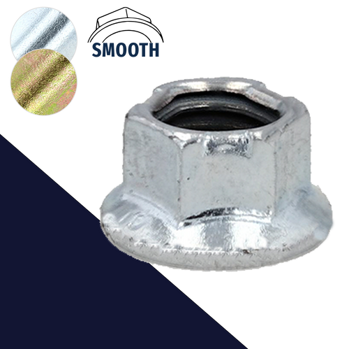 Top Lock Flange Nut M8,Steel Class 10 Zinc Plated,10mm Small Wrench