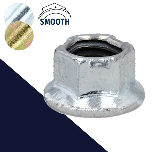 Top Lock Flange Nut M8,Steel Class 10 Zinc Plated,10mm Small Wrench