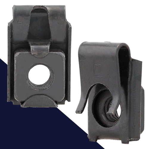 Cage Nut Speed Clip "U" Style,Machine Thread,Steel, Half Back