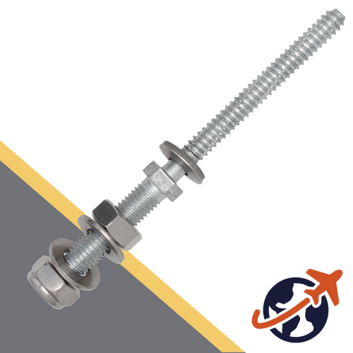 M8 Assembled Hanger Bolts,EPDM Gasket + Cone Point,Stainless Steel