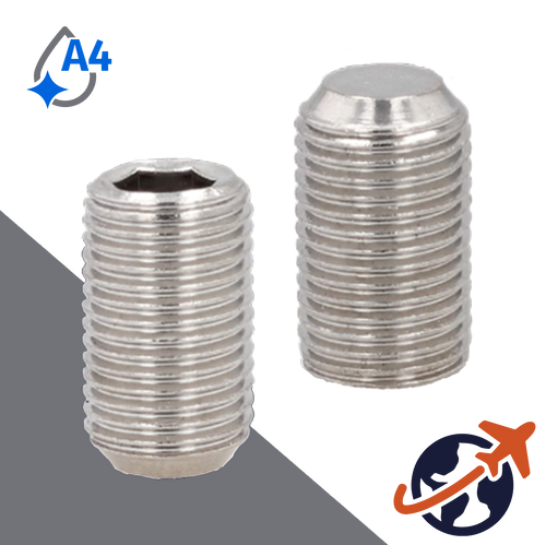 M1.6X0.35 Flat Point Set Screw,A4 Stainless Steel,ISO 4026 / DIN 913