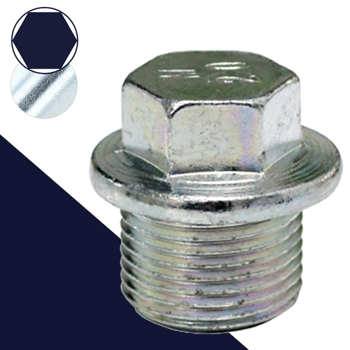 M20X1.5 Wide Flange Plug,Steel, Zinc Plated,Part# DP20X1.5WCLZ