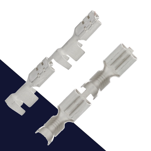 6.3mm Female Spade NO TAB,Double Crimp, Chain Form,Uninsulated