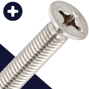 M3 Flat Head Phillips,Stainless Steel A2,DIN 965