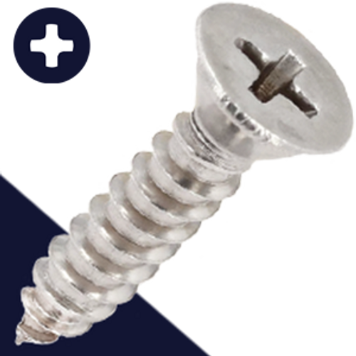 M2.2 Flat Phillips Tapping Stainless Steel DIN 7982-C