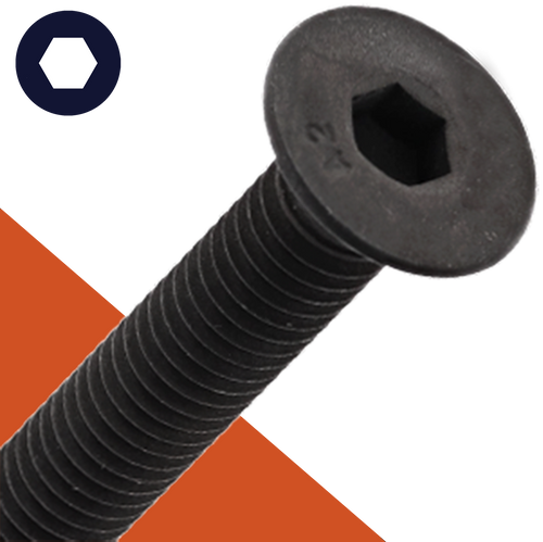 M5 Flat Socket Head,Stainless + Black Oxide,Countersunk DIN 7991