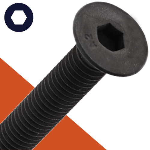 M6 Flat Socket Head,Stainless + Black Oxide,Countersunk DIN 7991