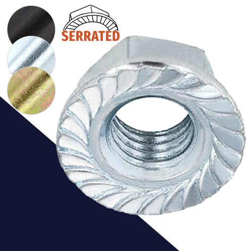 Flange Nut Serrated Class 10 Steel DIN 6923