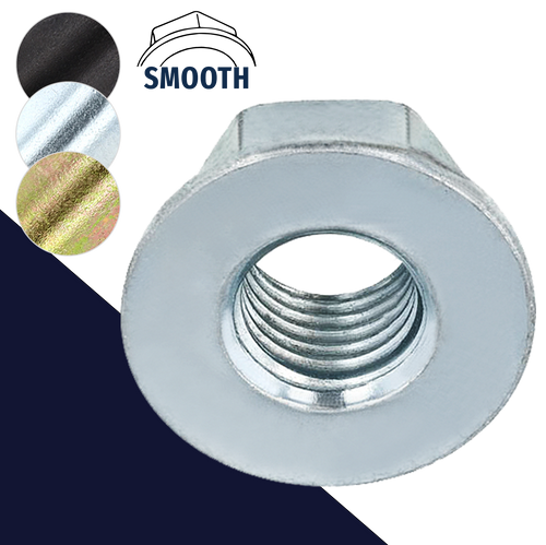 Smooth Flange Nut DIN 6923,Steel Class 10 Zinc Plated,Coarse Thread