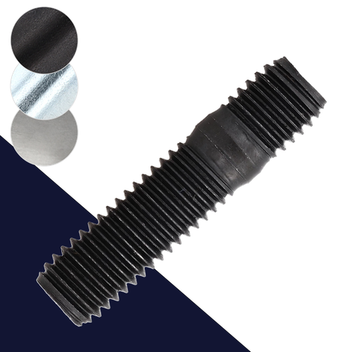 M10X1.25 Double End,Class 10.9 Steel,Fine Thread Stud