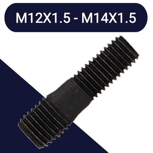 M12X1.5 + M14X1.5 Combi Thread Stud Class 10.9 Steel
