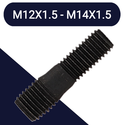 M12X1.5 + M14X1.5 Combi Thread Stud Class 10.9 Steel