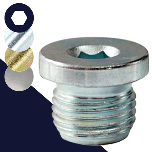 Flanged Allen Socket Plug,Steel, M8 - M30,DIN 908