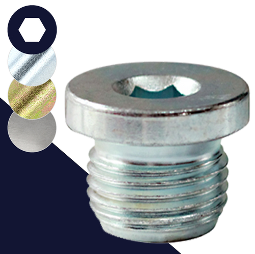 Flanged Allen Socket Plug,Steel, M8 - M30,DIN 908