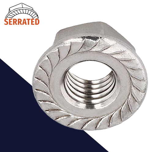 Serrated Flange Nut DIN 6923,Stainless Steel A2,Coarse Thread
