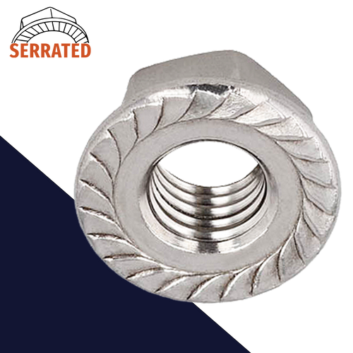 Serrated Flange Nut DIN 6923,Stainless Steel A2,Coarse Thread