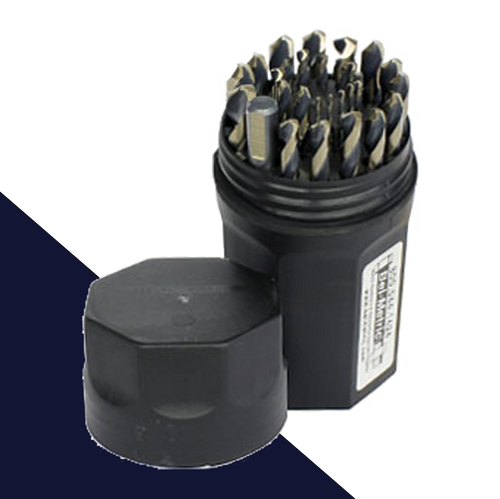 Inch Bit 1/16" - 1/2",Flat Shank,Drill Bit Set, 29pc