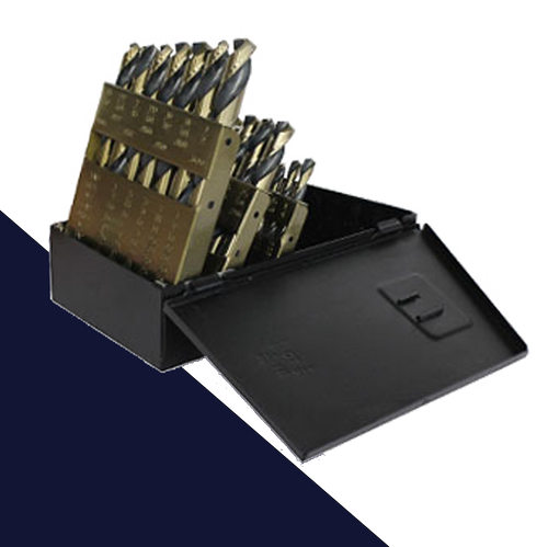 Inch 1/16" - 1/2" Short,Flat Shank,Drill Bit Set, 29pc