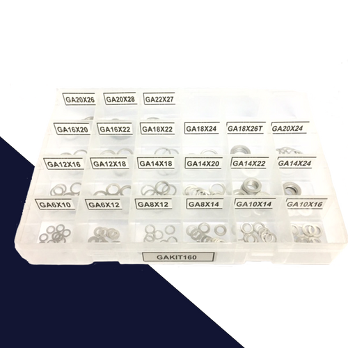Solid Aluminum Gasket Kit,160pcs Assortment,DIN 7603