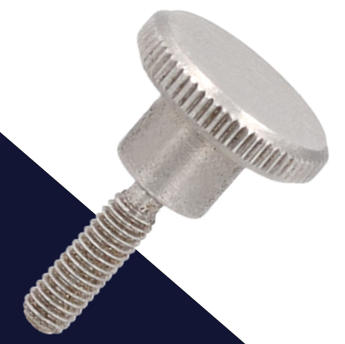 M3X0.5 Thumb Screw,DIN 464 Knurled Head,A2 Stainless Steel, High Type