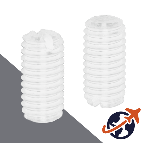 M10X1.5 Slotted Set Screw,Plastic FLAT Point,DIN 551 / ISO 4766