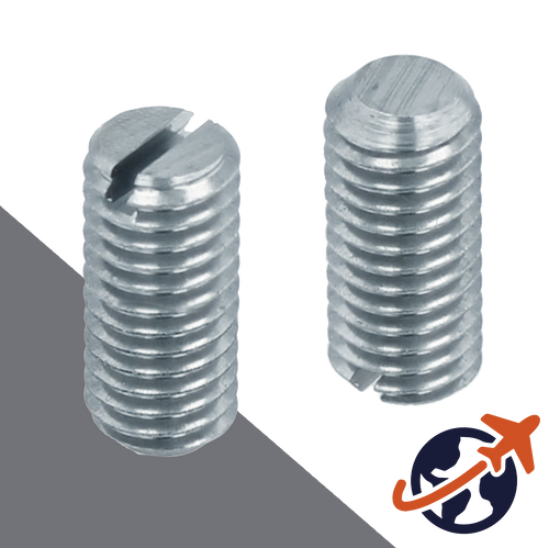 M1.6X0.35 Slotted Flat Point Set Screw - 14H Steel DIN 551