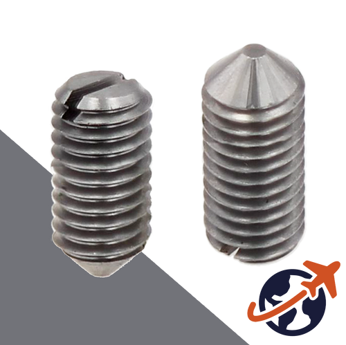 M1.6X0.35 Slotted Set Screw,14H Steel CONE Point,DIN 553 / ISO 7434