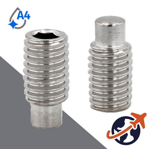 M4X0.7 Dog Point Allen Socket Set Screw - A4 Stainless ISO 4028