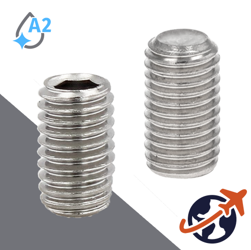 M12X1.75 Cup Point Allen Socket Set Screw - A2 Stainless ISO 4029
