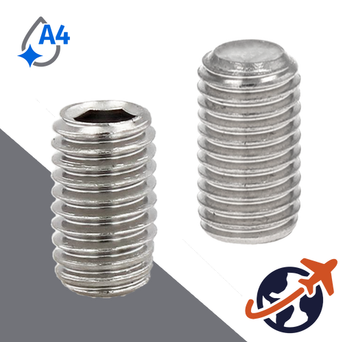 M1.6X0.35 Cup Point Set Screw,A4 Stainless Steel,ISO 4029 / DIN 916