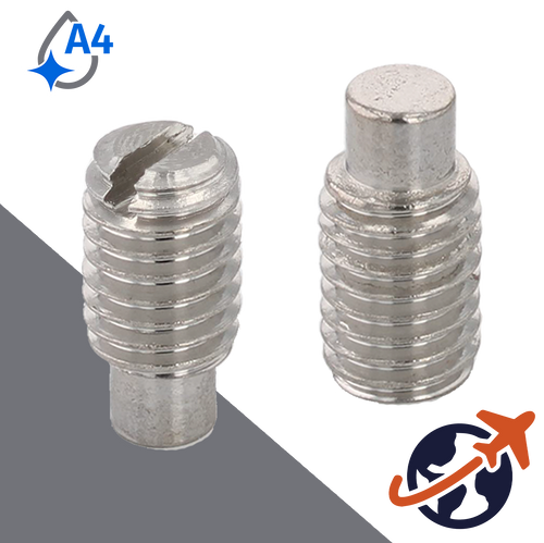 M10X1.5 Slotted Set Screw,A4 Stainless DOG POINT,DIN 417 / ISO 7435