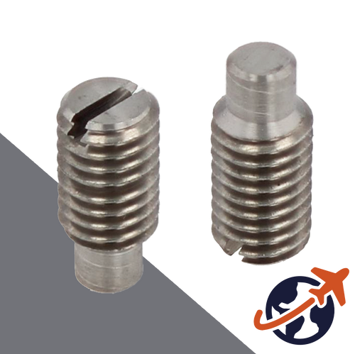 M3X0.5 Slotted Dog Point Set Screw - 14H Steel DIN 417