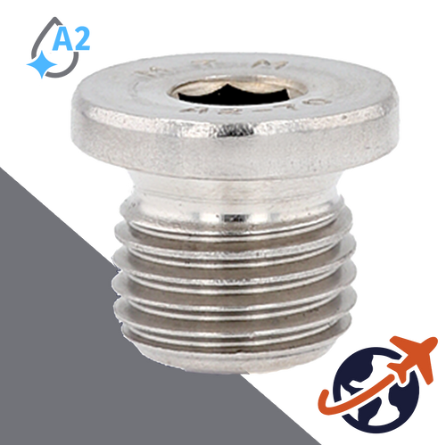 Flanged Allen Socket Plug,DIN 908,A4 Stainless Steel
