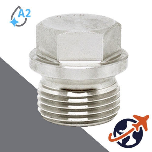 Flanged Hex Drive Plug,DIN 910,A2 Stainless Steel