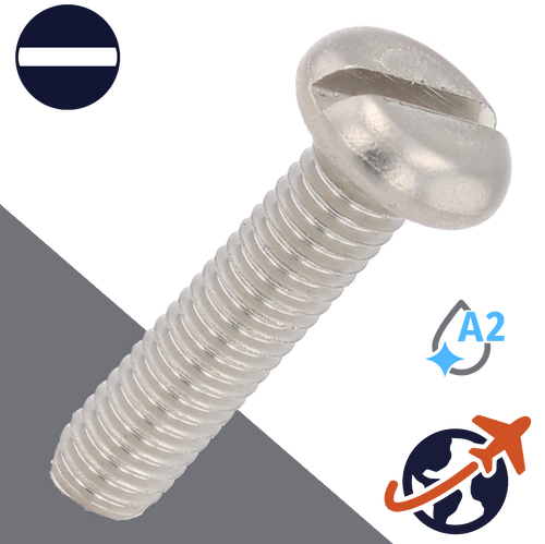 M1.6X0.35 Pan Head Slotted,A2-50 Stainless,DIN 85