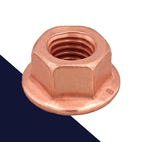 Top Lock Flange Nut COARSE,Steel Class 8 Copper Exhaust,Special Wrench / Heights