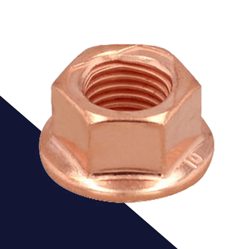 Top Lock Flange Nut FINE,Steel Class 8 Copper Exhaust,Specialty Wrench Sizes